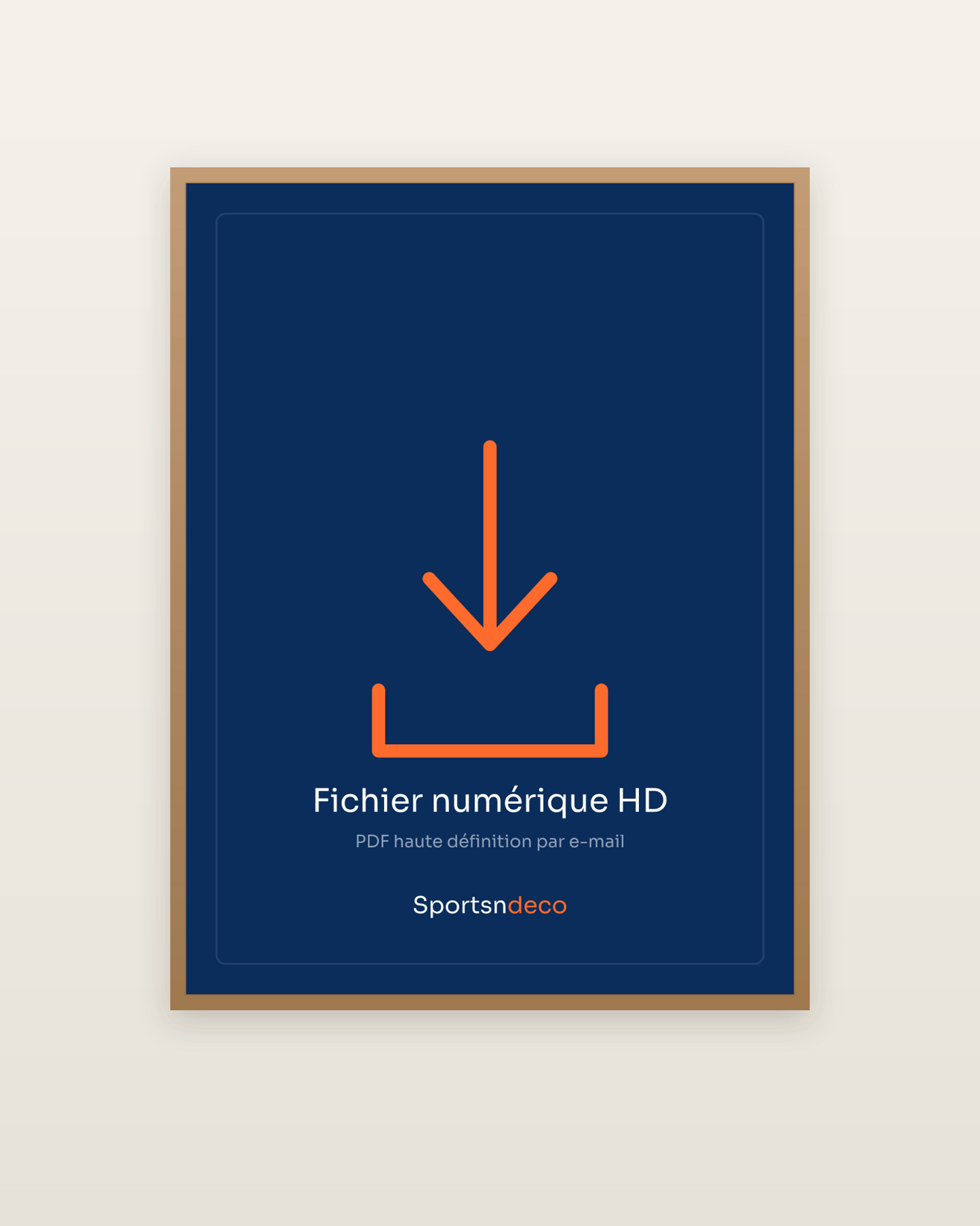 Affiche numérique HD (téléchargement), encadrée dans un cadre bois naturel