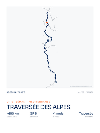 Traversée des Alpes | GR5, affiche personnalisable imprimée en France