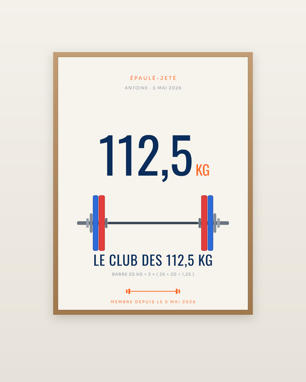 Affiche Le Club | Charge personnalisée, encadrée dans un cadre bois naturel