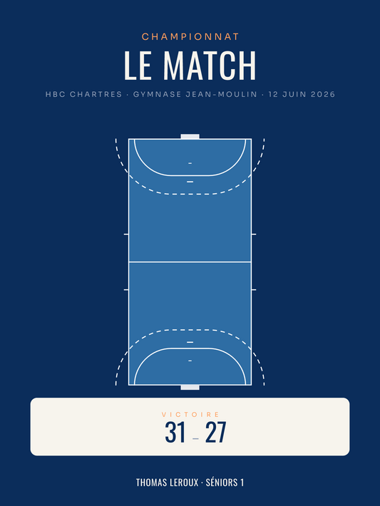 Affiche Match de handball personnalisée, imprimée en France sur papier premium
