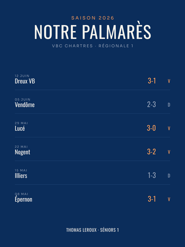 Affiche Palmarès de volley personnalisée, imprimée en France sur papier premium