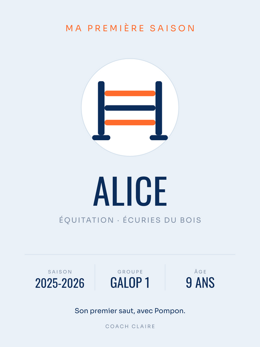Affiche Ma première saison | Équitation, affiche personnalisable imprimée en France