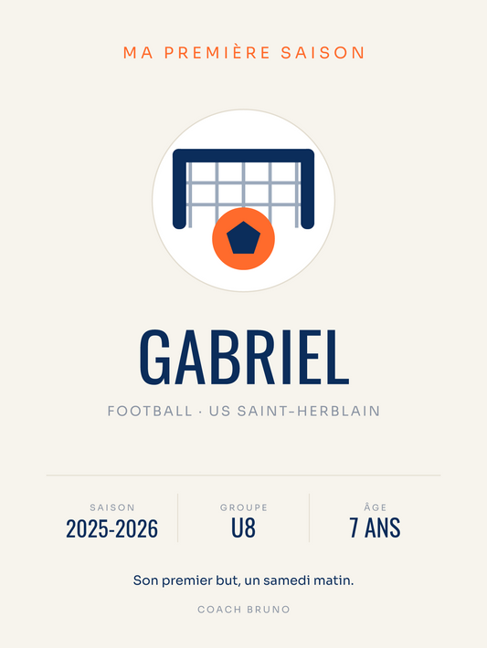 Affiche Ma première saison | Football, affiche personnalisable imprimée en France