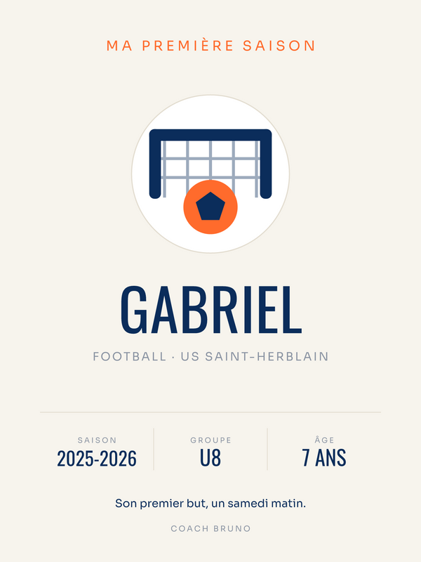 Affiche Ma première saison | Football, affiche personnalisable imprimée en France