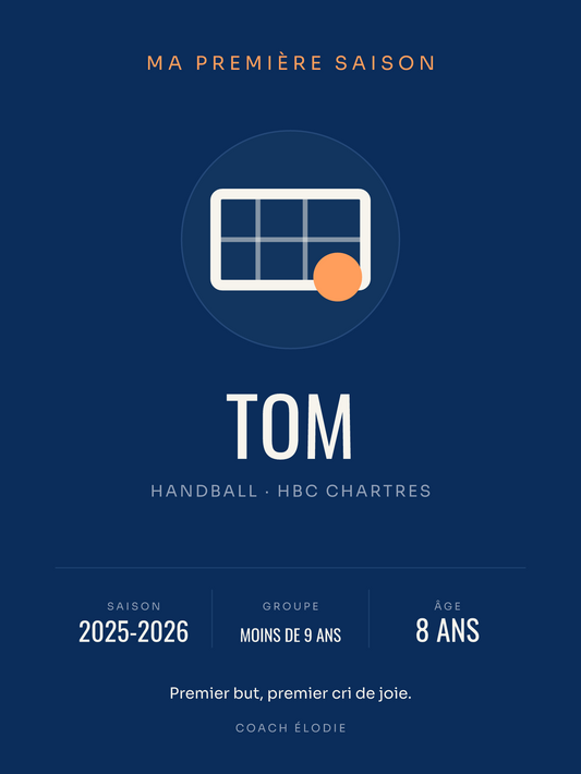 Affiche Ma première saison | Handball, affiche personnalisable imprimée en France