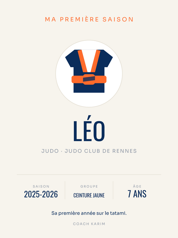 Affiche Ma première saison | Judo, affiche personnalisable imprimée en France