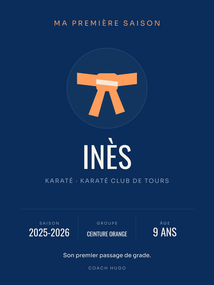 Affiche Ma première saison | Karaté, affiche personnalisable imprimée en France
