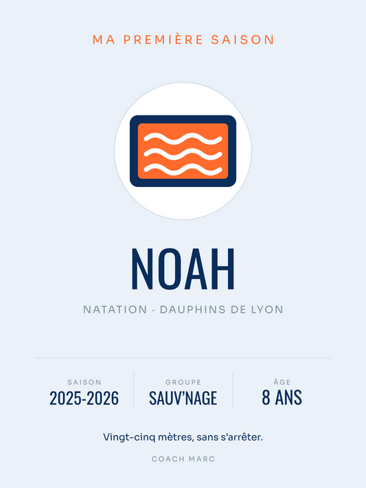 Affiche Ma première saison | Natation, affiche personnalisable imprimée en France