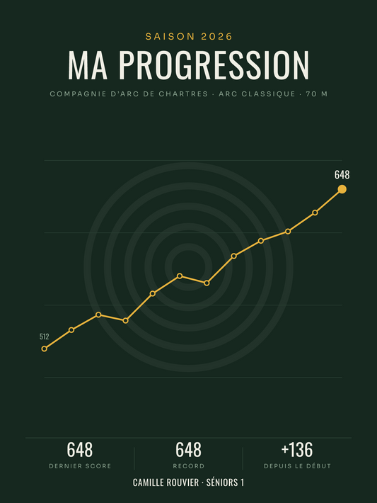 Affiche Progression au tir à l’arc personnalisée, imprimée en France sur papier premium