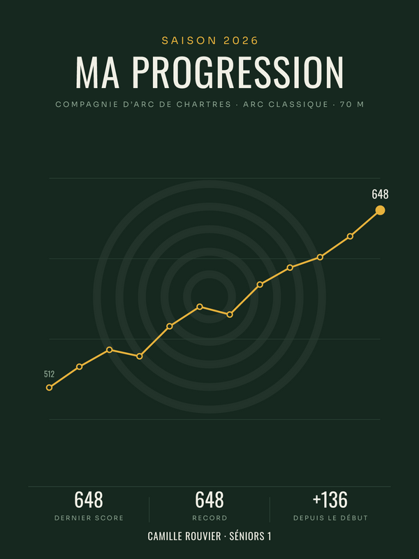 Affiche Progression au tir à l’arc personnalisée, imprimée en France sur papier premium