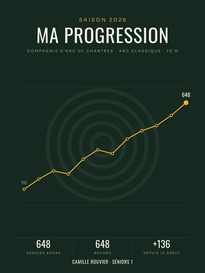 Affiche Progression au tir à l’arc personnalisée, imprimée en France sur papier premium