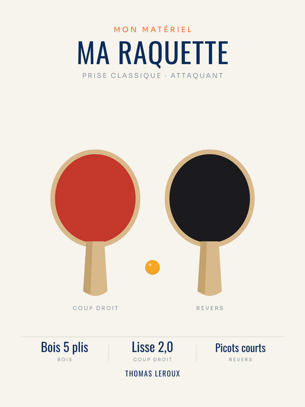 Affiche Raquette de tennis de table personnalisée, imprimée en France sur papier premium
