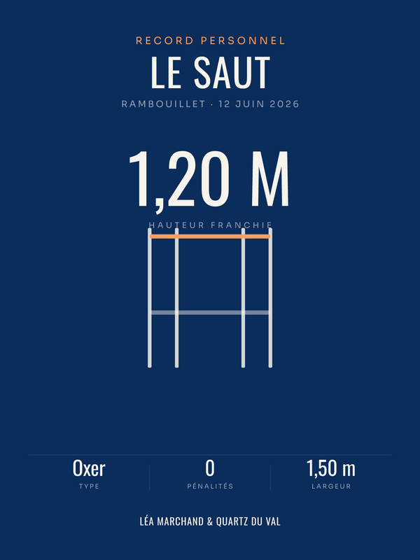 Affiche Record de saut à cheval personnalisée, imprimée en France sur papier premium