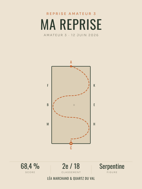 Affiche Reprise de dressage personnalisée, imprimée en France sur papier premium