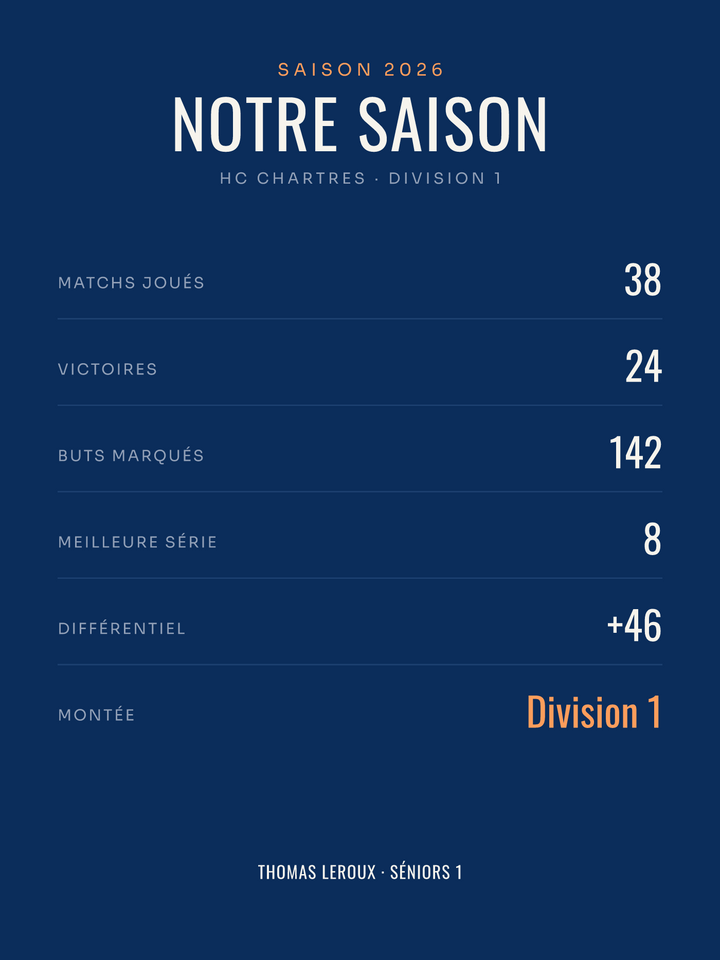 Affiche bilan de saison de hockey à personnaliser, imprimée en France sur papier premium