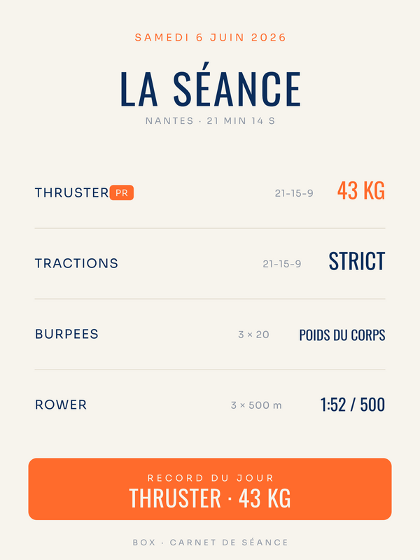 Affiche La Séance | Cross-training, affiche personnalisable imprimée en France