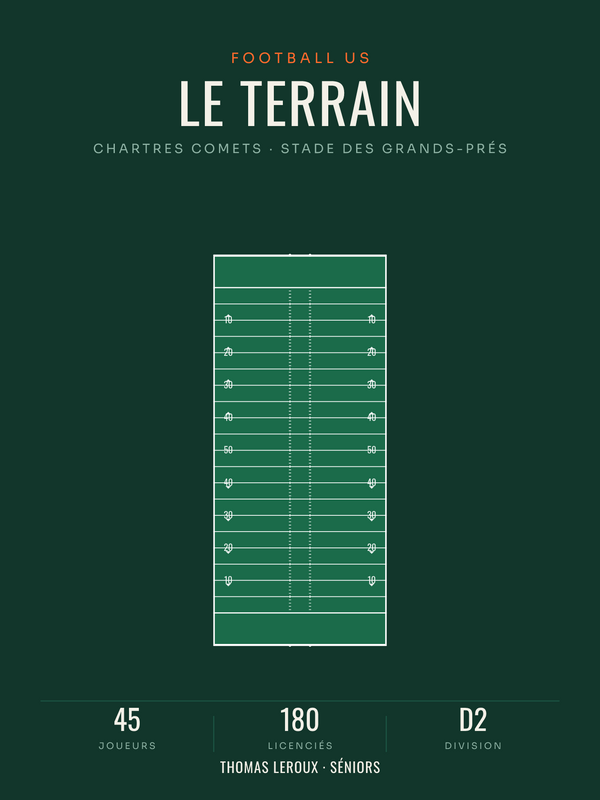 Affiche terrain de football américain aux cotes NFL, affiche personnalisable imprimée en France