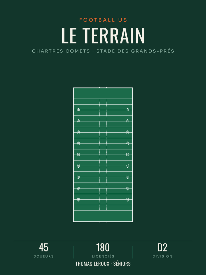 Affiche terrain de football américain aux cotes NFL, affiche personnalisable imprimée en France