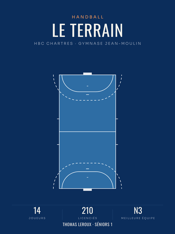 Affiche Terrain de handball | poster déco, affiche personnalisable imprimée en France