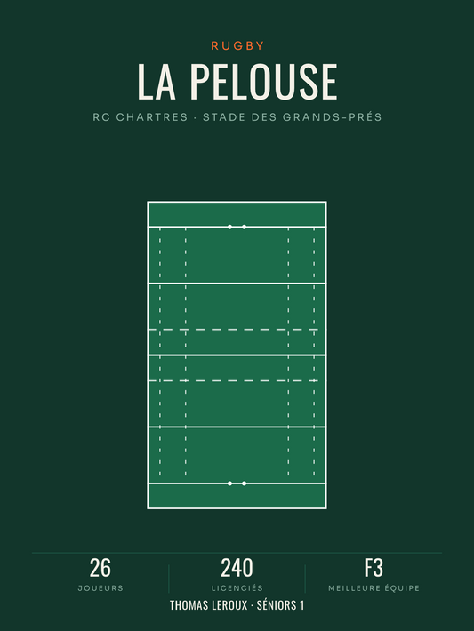 Affiche Terrain de rugby | poster pelouse, affiche personnalisable imprimée en France