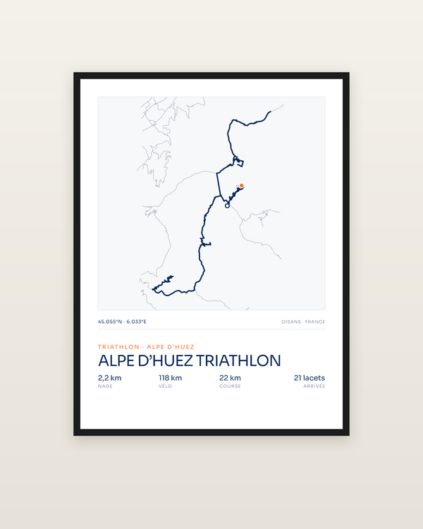 Alpe d’Huez Triathlon, encadrée dans un cadre noir