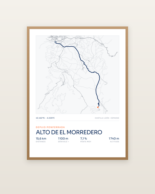Alto de El Morredero, encadrée dans un cadre bois naturel