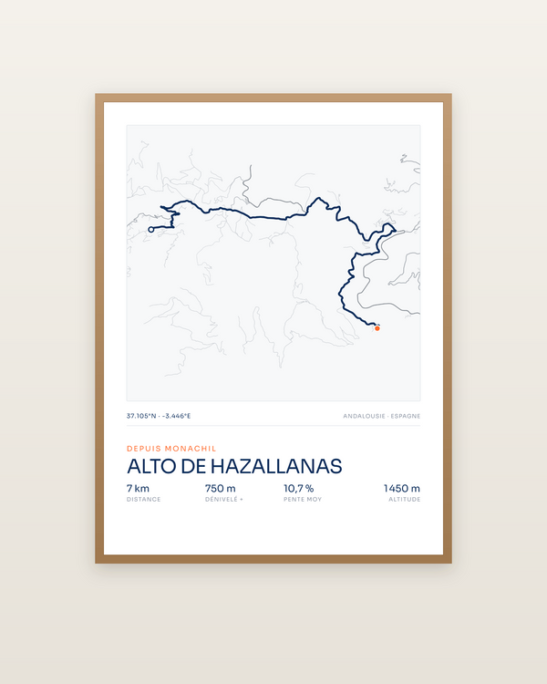 Alto de Hazallanas, encadrée dans un cadre bois naturel