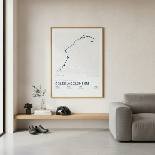 Tableau Col de la Colombière sur fond sportif, parfait pour inspirer les amateurs de cyclisme.