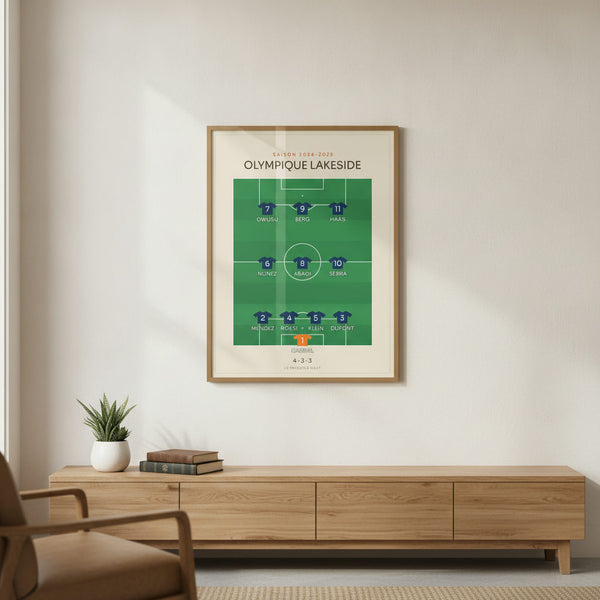 Tableau sportif Compo foot 4-3-3, Le 11 de départ, cadeau de football personnalisé.