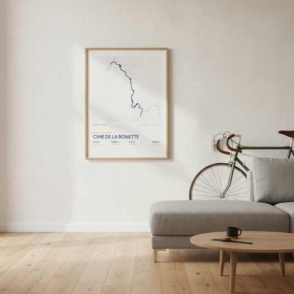 Tableau Cime de la Bonette au design sportif, parfait pour une chambre d'enfant active.