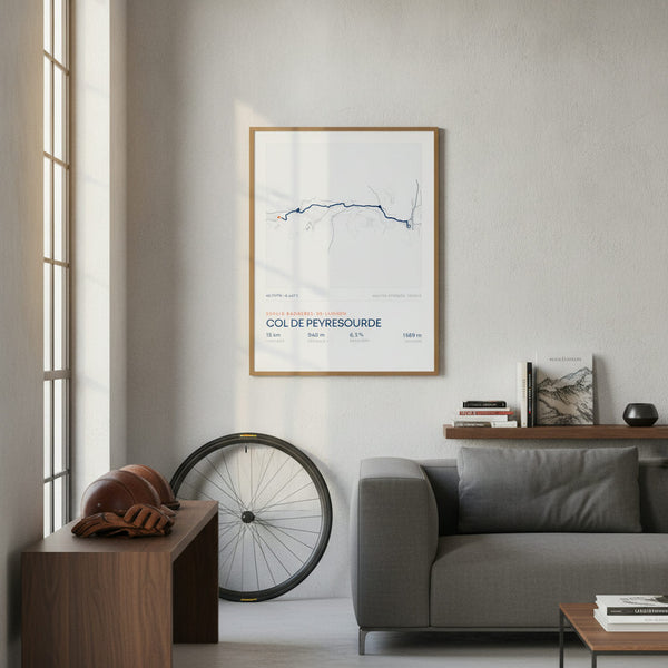Tableau Col de Peyresourde, parfait pour les passionnés de cyclisme et décoration sportive.