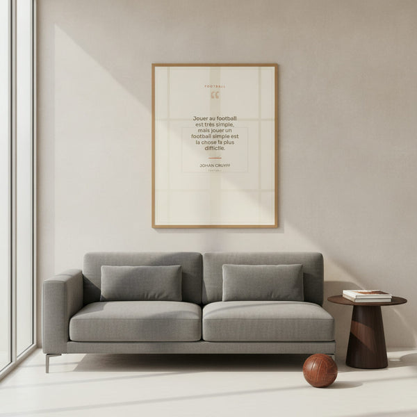 Citation Football sur tableau, idéal pour décorer la chambre d'un jeune footballeur passionné.