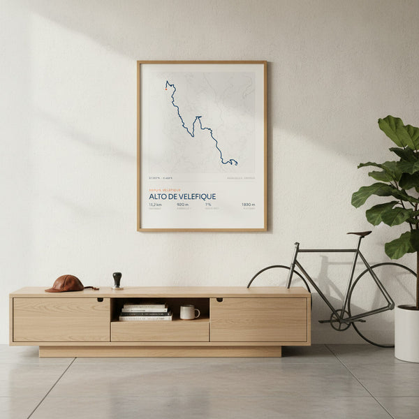 Tableau Alto de Velefique sur fond sportif, une touche d'art pour les passionnés de vélo.