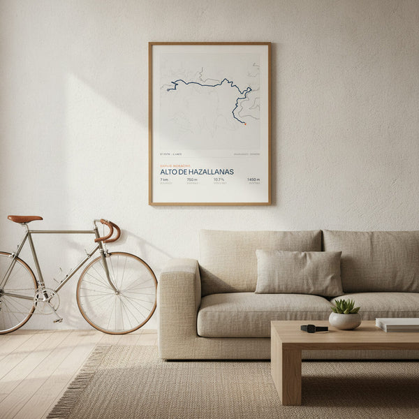 Tableau Alto de Hazallanas sur fond sportif, ajoutant une touche dynamique à votre décoration intérieure.