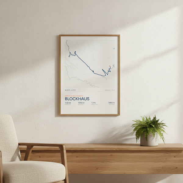 Tableau Blockhaus sur fond sportif, motif dynamique, parfait pour chambre d'enfant active.