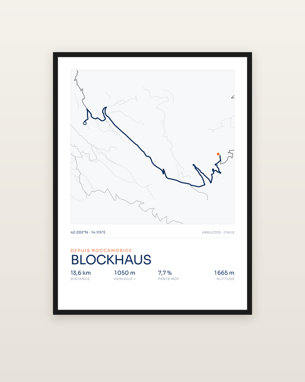 Blockhaus, encadrée dans un cadre noir