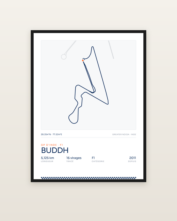 Buddh, encadrée dans un cadre noir