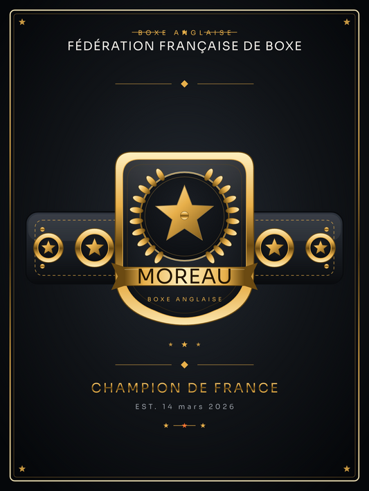 Affiche ceinture de champion Boxe anglaise personnalisée