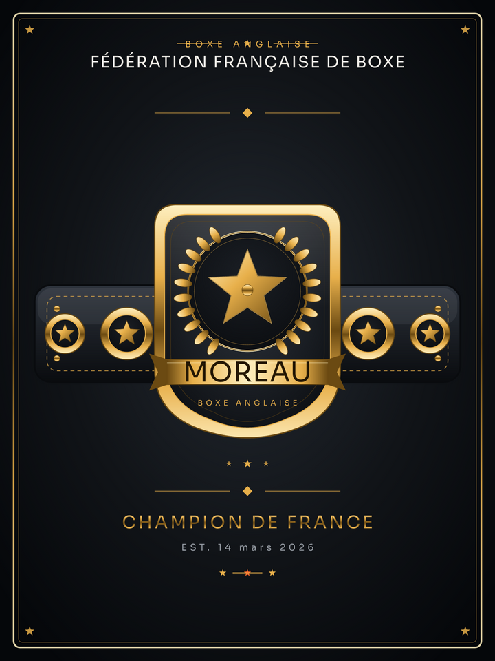 Affiche ceinture de champion Boxe anglaise personnalisée