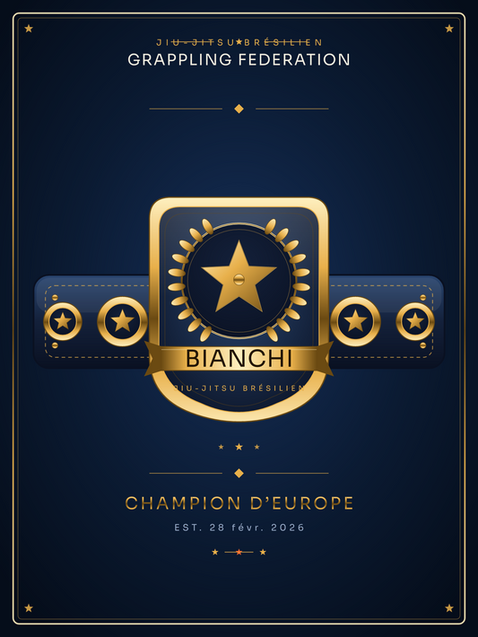 Affiche ceinture de champion Jiu-jitsu brésilien personnalisée
