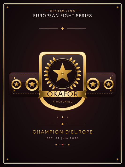 Affiche ceinture de champion Kickboxing personnalisée