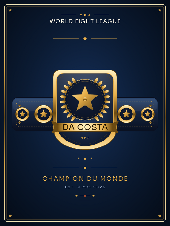 Affiche ceinture de champion MMA personnalisée