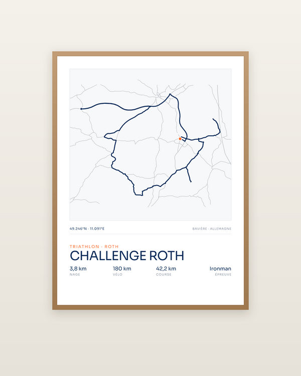 Challenge Roth, encadrée dans un cadre bois naturel