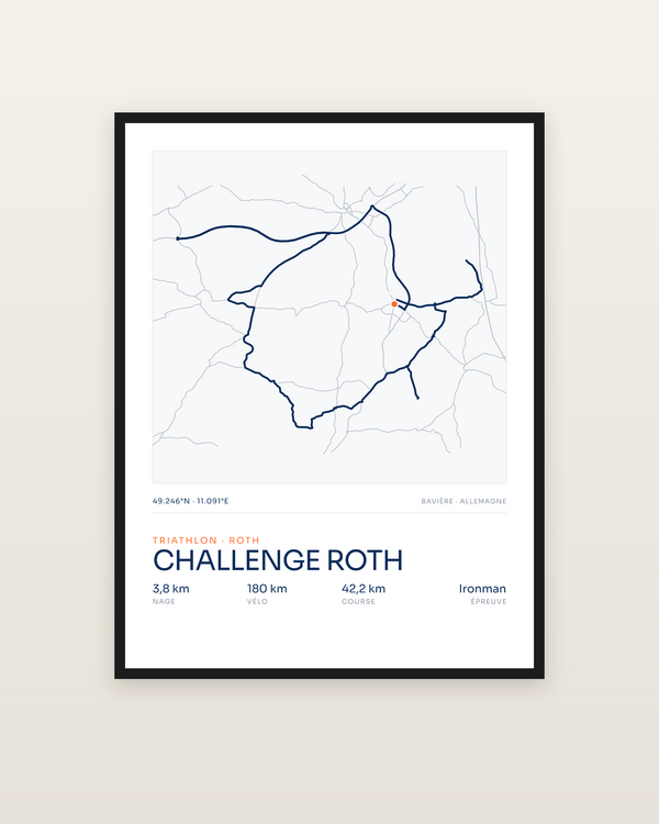 Challenge Roth, encadrée dans un cadre noir