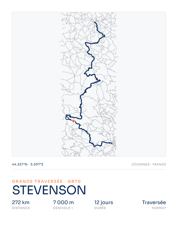 Chemin de Stevenson | GR70, affiche personnalisable imprimée en France