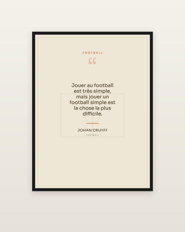Citation Football, encadrée dans un cadre noir