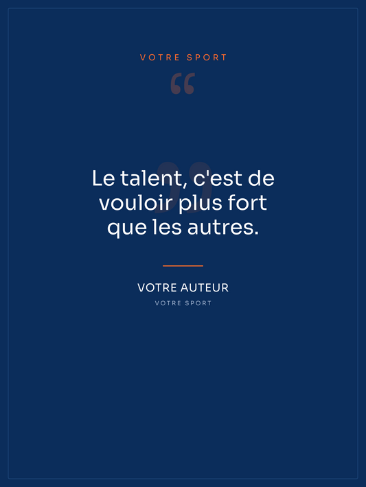 Citation sportive | la vôtre, affiche personnalisable imprimée en France