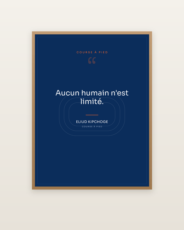 Citation Course à pied, encadrée dans un cadre bois naturel