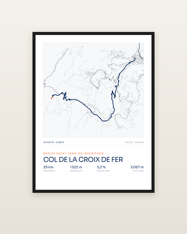 Col de la Croix de Fer, encadrée dans un cadre noir