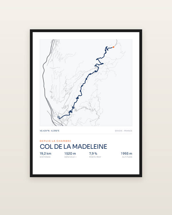 Col de la Madeleine, encadrée dans un cadre noir